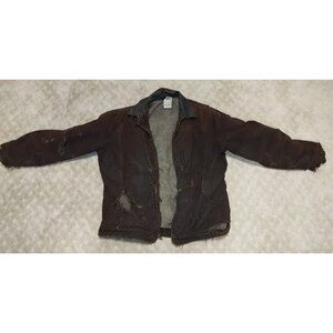 Carhartt Jacket Men's Large C61 DKB Sandstone Ridge Coat Sherpa Thrashed